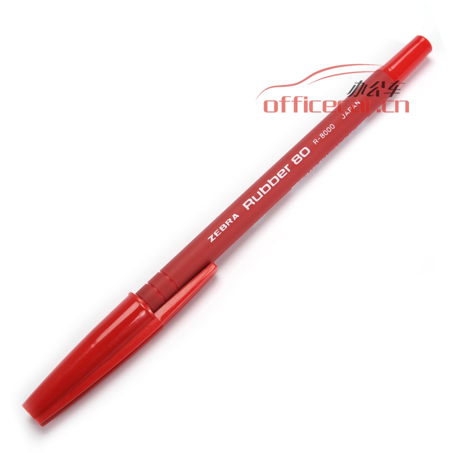 斑馬 ZEBRA R-8000 橡膠桿安全圓珠筆 0.7mm 紅色 10支/盒