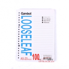 渡邊 Gambol LL1101/LL1101N A5活頁(yè)紙 20孔 100張/包