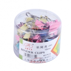 志強(qiáng) Z.Q NO:1005 彩色長尾夾 19mm 40個(gè)/筒