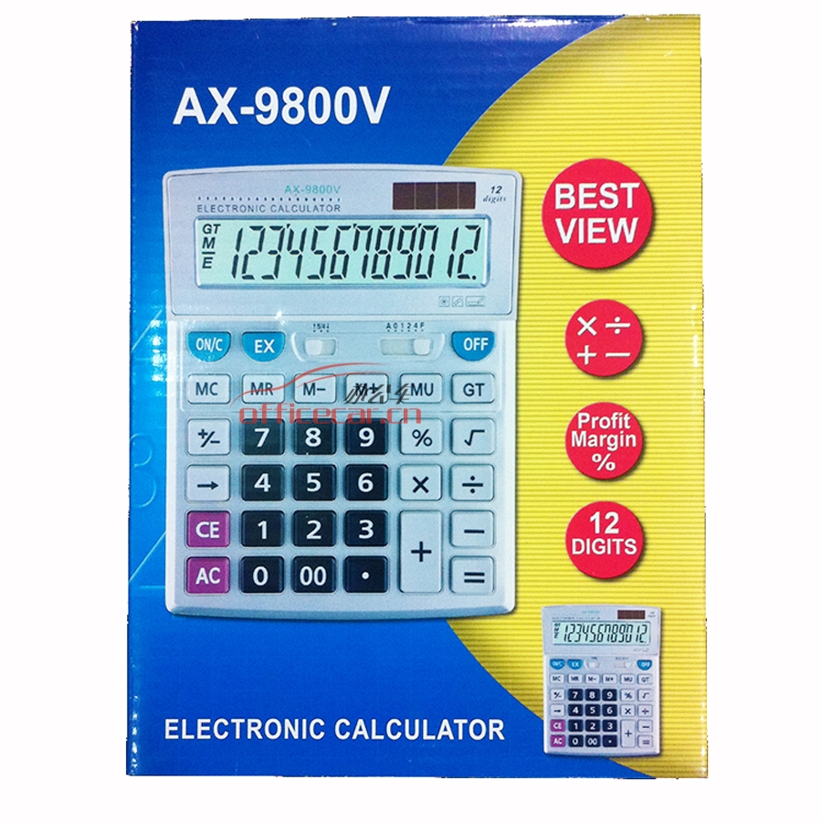 鱷魚(yú) Crocodile AX-9800V 中臺(tái)大按鍵計(jì)算器 12位 白色