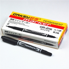 歐奇 Orkey OR-216 小雙頭油性記號(hào)筆 （黑色） 10支/盒