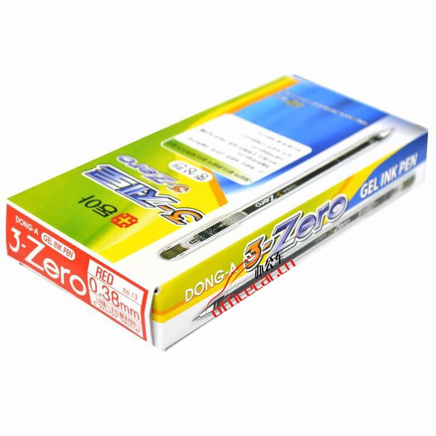 東亞 DONG-A 3-Zero 針嘴中性筆 0.38mm （紅色） 12支/盒