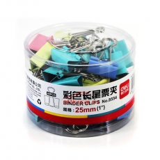 得力 Deli 8554 彩色長(zhǎng)尾夾 25mm 48只/筒