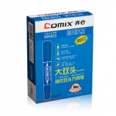齊心 Comix MK803 大雙頭油性記號筆 10支/盒 （藍色）