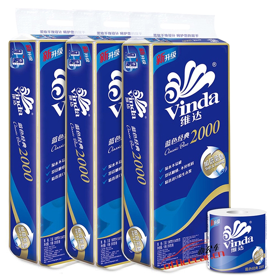 維達(dá) Vinda V4073 藍(lán)色經(jīng)典衛(wèi)生紙卷紙 200g 10卷/條 6條/袋