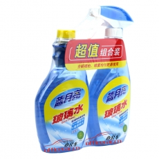 藍月亮 BlueMoon 玻璃水(瓶+瓶補) 玻璃清潔劑 500g+500g/組 12組/箱