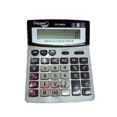 鱷魚 Crocodile CR-2600V （帶燈）熒光中臺(tái)大按鍵計(jì)算器 12位 白色