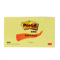 3M 655 經(jīng)典報事貼 76*127mm （黃色） 12本/封