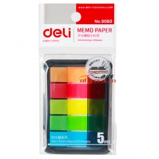 得力 Deli 9060 熒光膜指示45*12mm藍(lán)綠黃粉橘五色分類標(biāo)簽 百事貼