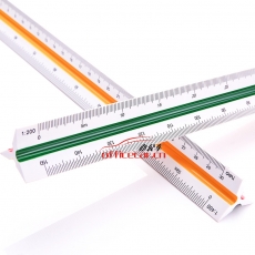 得力 Deli 8930 30cm 多色標(biāo)識(shí)三棱比例尺子 6種比例