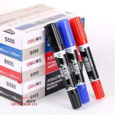 得力 Deli S555 （大雙頭）記號(hào)筆 （藍(lán)色） 10支/盒