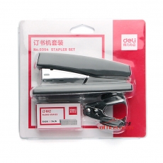 得力（deli）12#辦公訂書機(jī)3件套(訂書器+訂書針+起釘器) 黑色0354