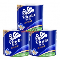 維達(dá) Vinda V4080 藍(lán)色經(jīng)典衛(wèi)生紙卷紙 160g 10卷/條 6條/袋