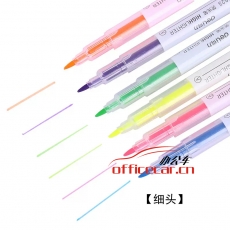 得力（deli） 彩色熒光筆記號筆劃線筆重點醒目標(biāo)筆彩色筆 S627（6色/袋）