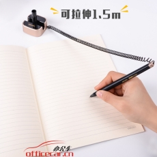 得力(deli)6796 0.5mm商務(wù)辦公桌面臺筆簽字筆 可粘貼臺式中性筆單支 灰