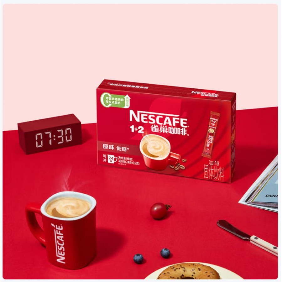 雀巢 Nescafe 原味1+2速溶咖啡 15g/袋 24+6杯/盒